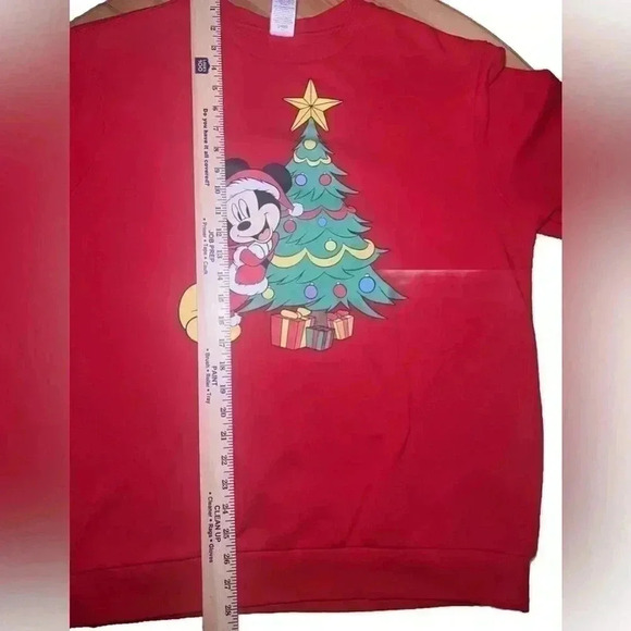 Disney Mickey Mouse Christmas Crewneck Sweatshirt Size L - Picture 4 of 5